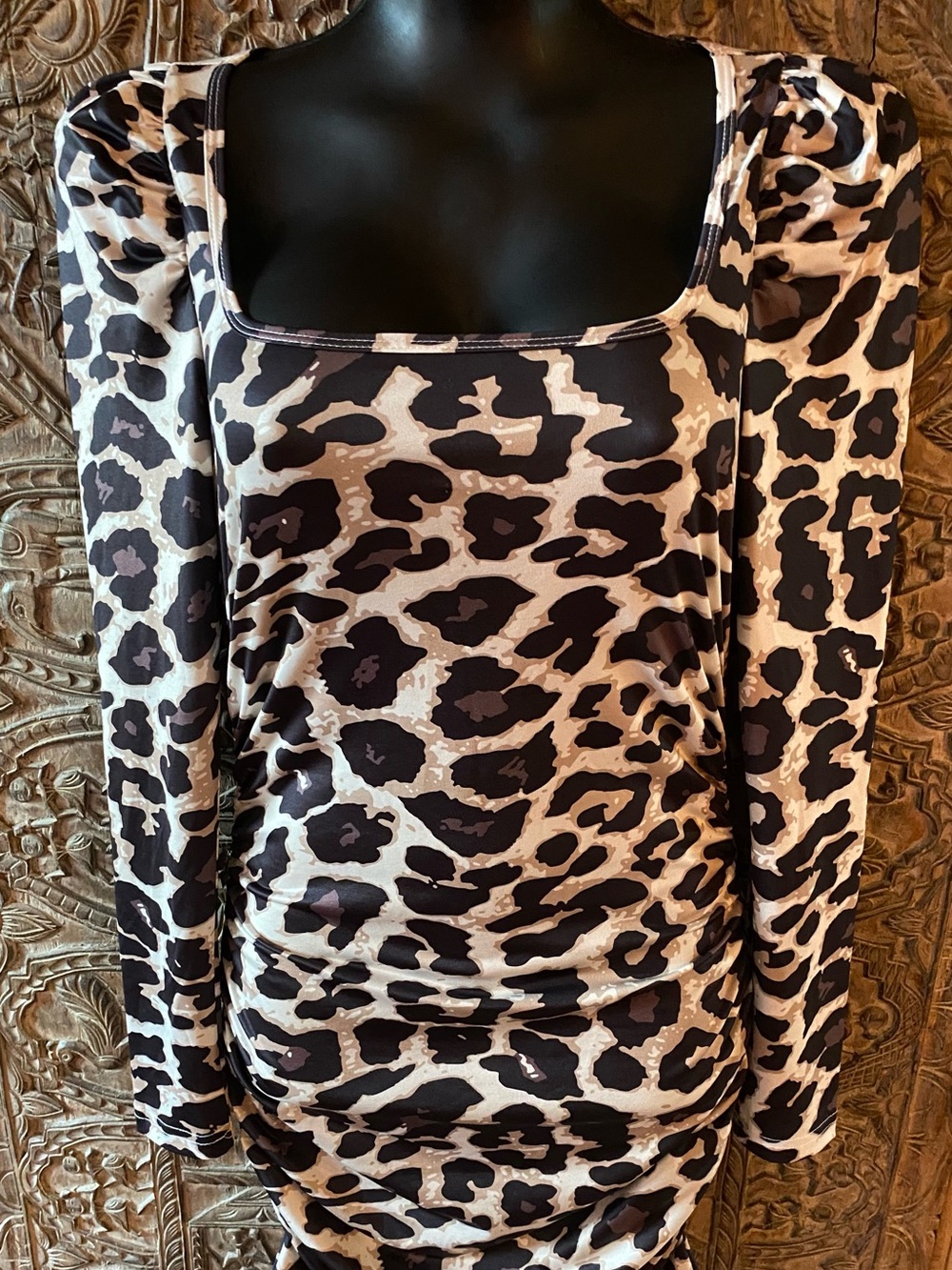Sexy  body con animal print dress.